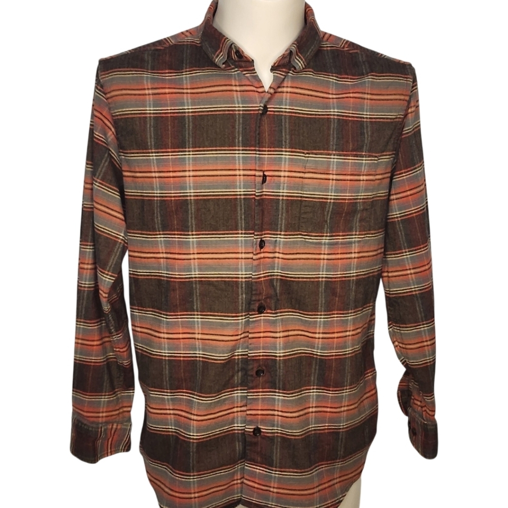 Men's Brown Plaid Shirt